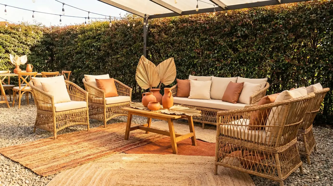 Instalaciones del Centro de Eventos ÍTACA con estética BOHO