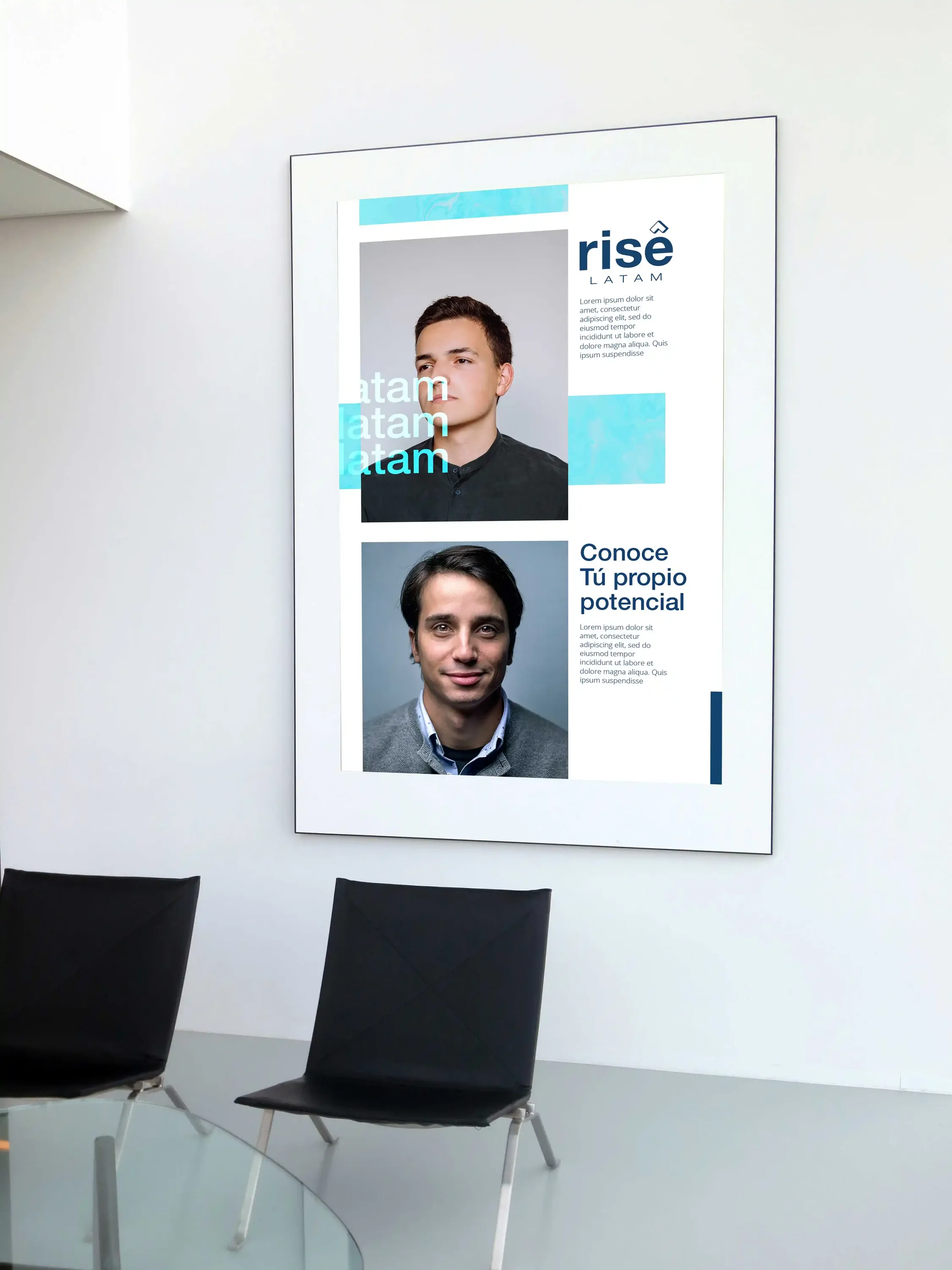 Piezas de marketing con la nueva identidad visual
