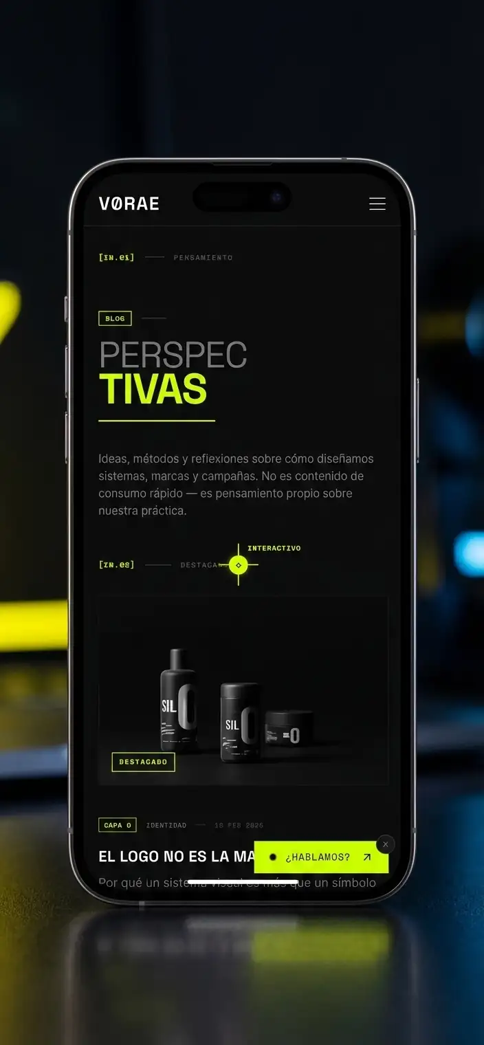 Sección de contacto en vista móvil